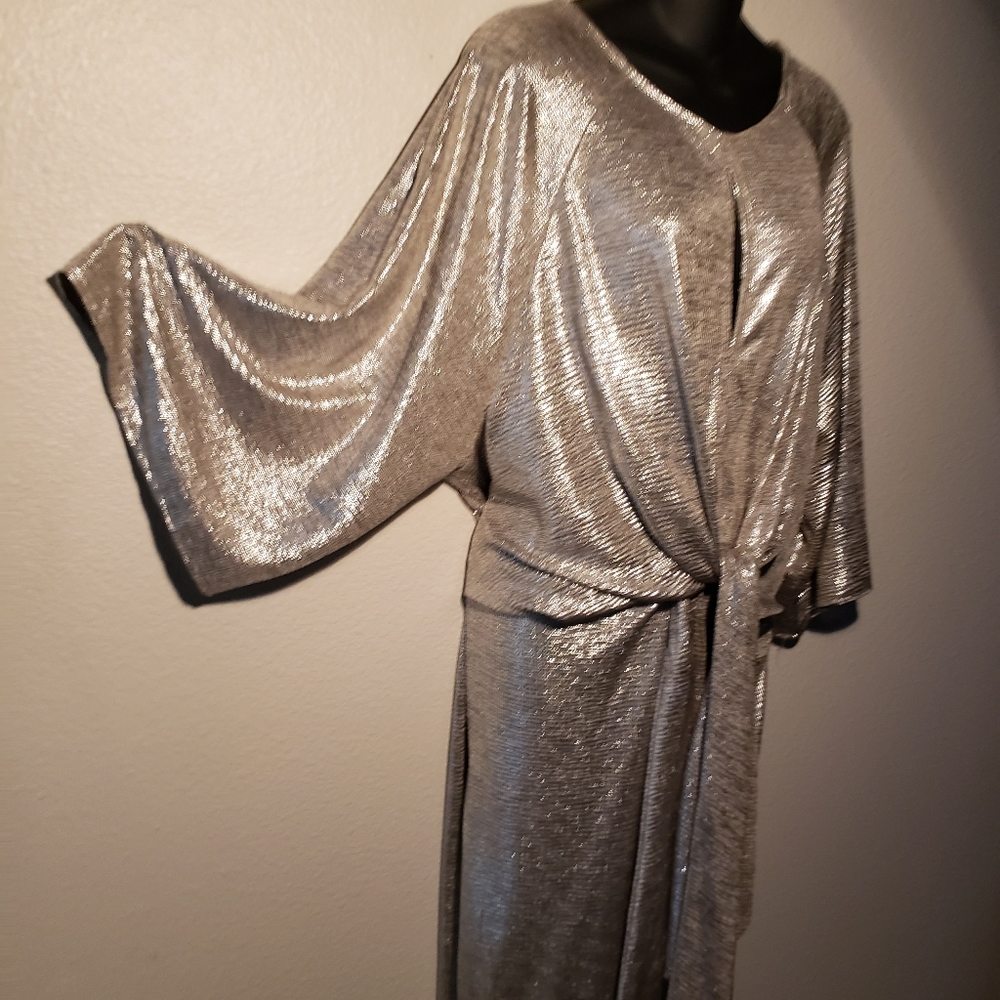 Pretty Silver lame party dress like new plus 2x